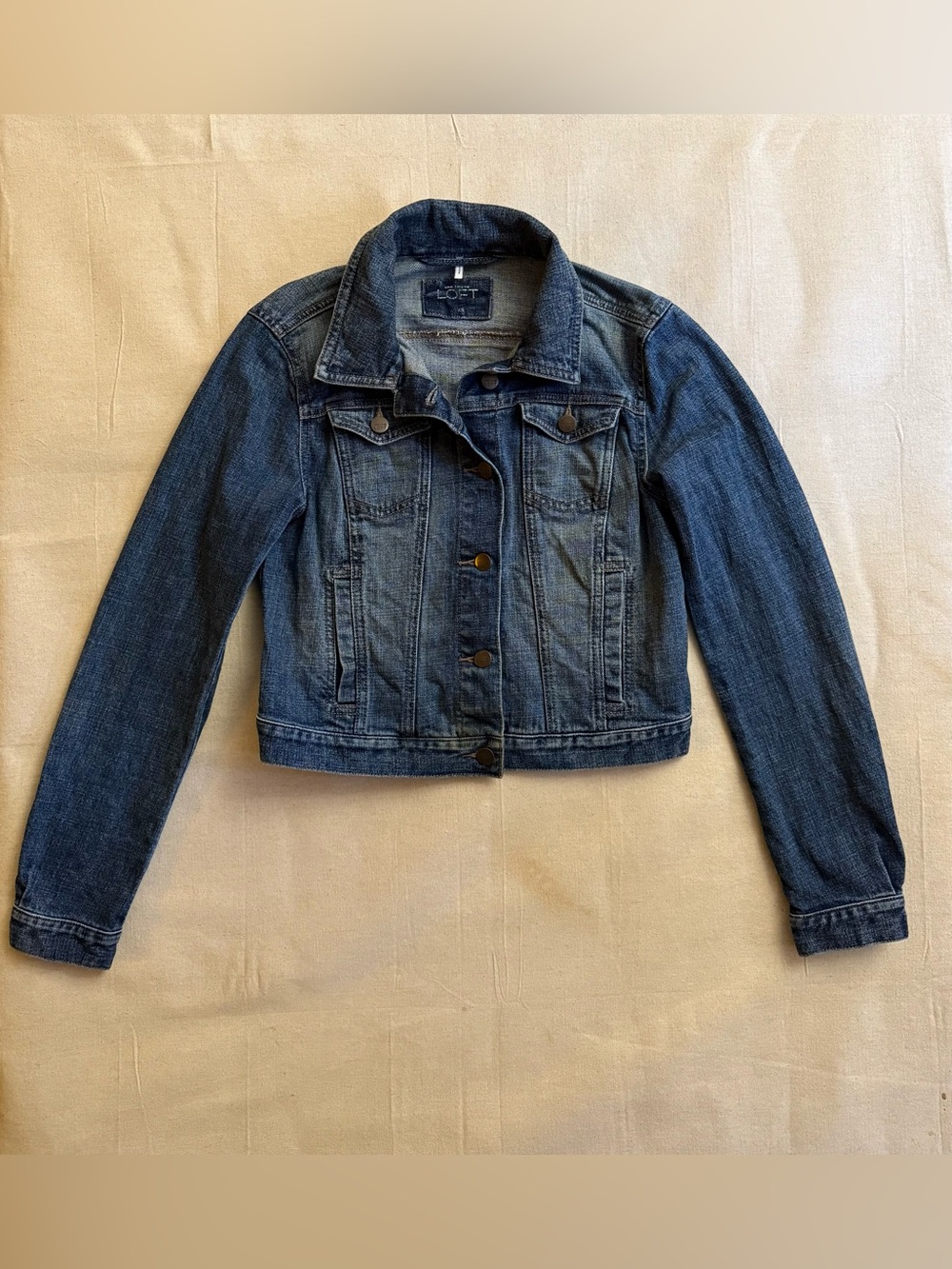 Ann Taylor Loft Jean Jacket Women’s Size XS Dark Wash Blue Pockets